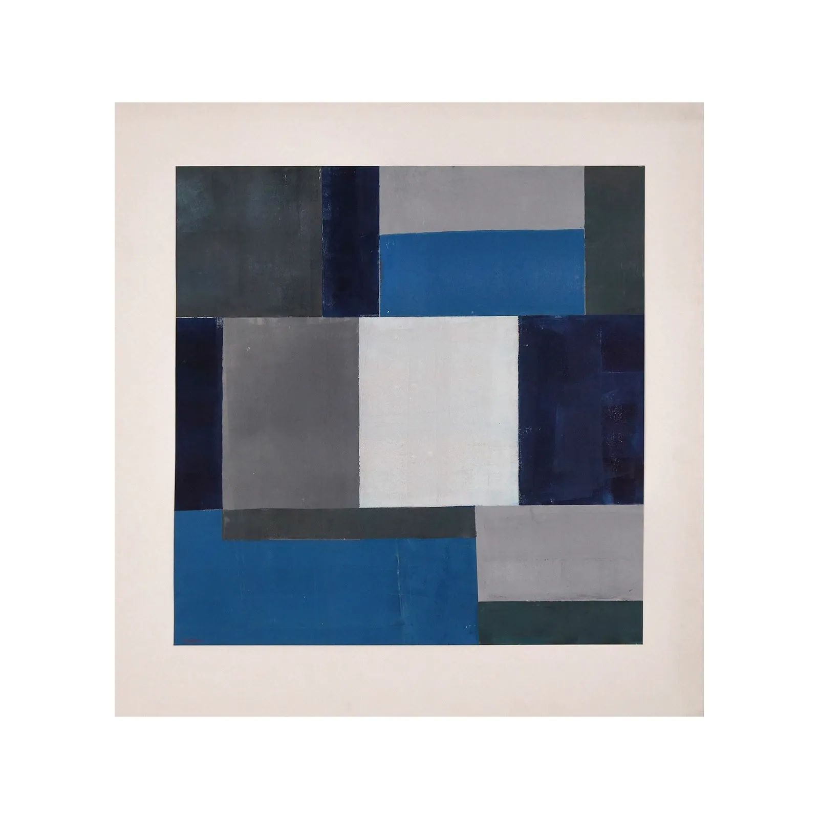 Komposition in Blau und Grau