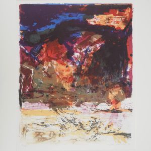 Zao Wou-Ki (赵无极) (1921-2013) - Paysage abstrait en bleu et rouge (1989)